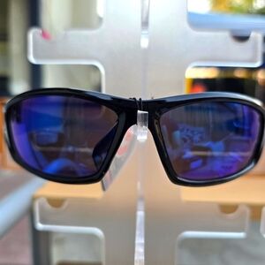 Private Label Black and Blue UV Protectiom Sport Sunglasses.